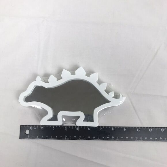 NEW STEGASAURUS CUTE WHITE DINOSAUR MIRROR HOME ROOM DECOR 9" x‎ 5" K & Qq - Picture 3 of 4
